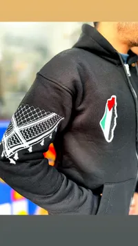 جاكيت تطريز فلسطيني - أسود