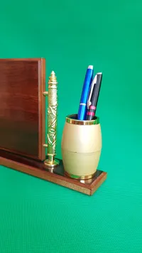مجموعة أدوات مكتب فاخرة خشبية مع حامل أقلام