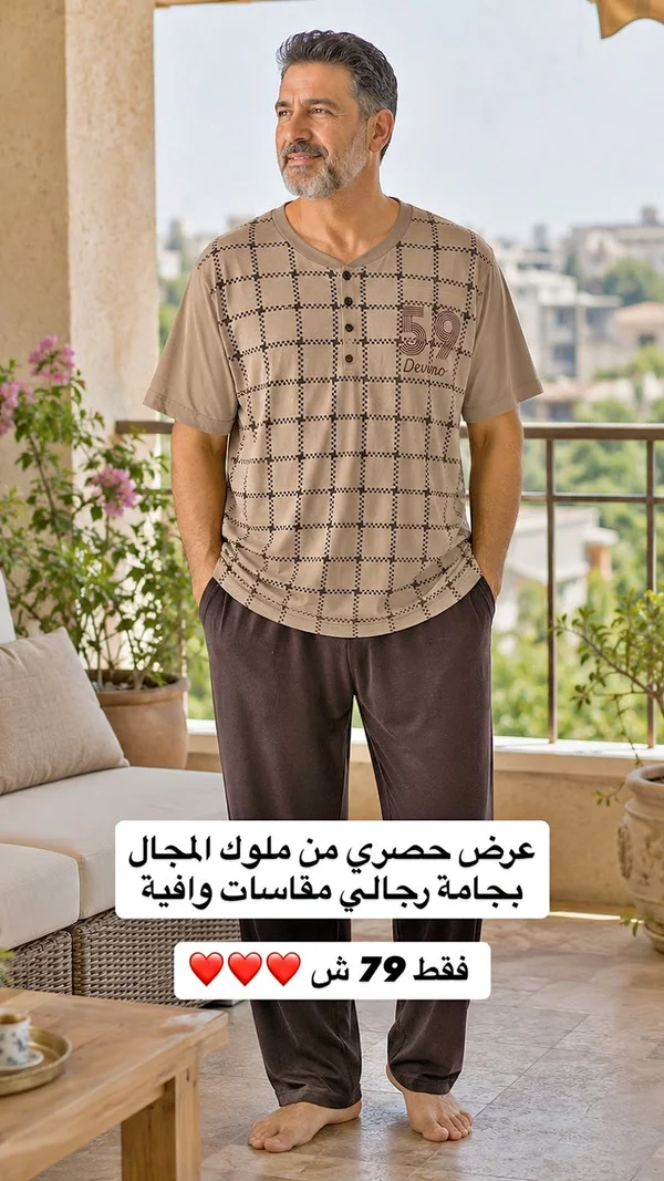 بيجامة رجالي - ديفينو (Devino) - ملابس رجالية - سوق غزة