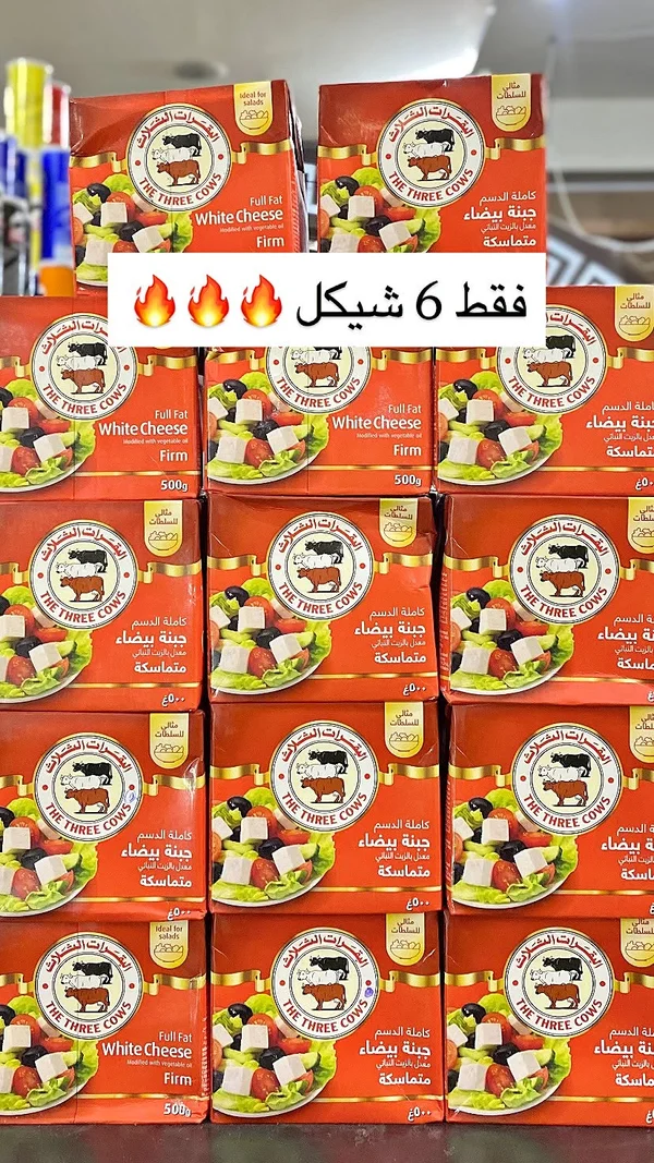 جبنة بيضاء - البقرات الثلاث (The Three Cows) - مواد غذائية وبقالة - سوق غزة