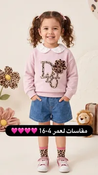 طقم بناتي - بلوزة وردية مع شورت جينز