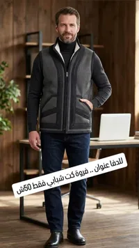 فروة كت شبابي رمادي