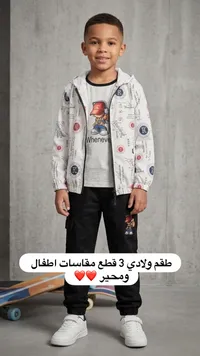 تشكيلة ملابس أطفال - جاكيت وتيشيرت وبنطال
