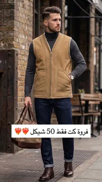 جاكيت صوف رجالي بني فاتح