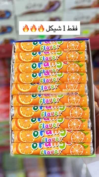 حلوى رول بنكهة البرتقال (Orange Flavor Roll Candy) - سوق غزة