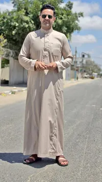 ثوب رجالي كلاسيكي بلون بيج
