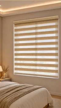 ستائر زيبرا مزدوجة - بيج (Zebra Blinds)