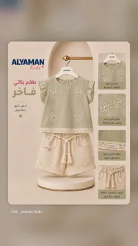 طقم بناتي فاخر - اليمان كيدز (Alyaman Kids)