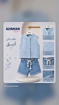 طقم بناتي أنيق - اليمان كيدز (Alyaman Kids)