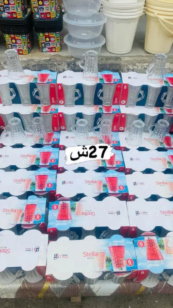 طقم أكواب زجاجية - ستيلا (Stella) - أدوات منزلية - سوق غزة