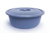 وعاء بلاستيكي دائري مع غطاء