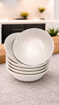 طقم زبادي سيراميك أبيض