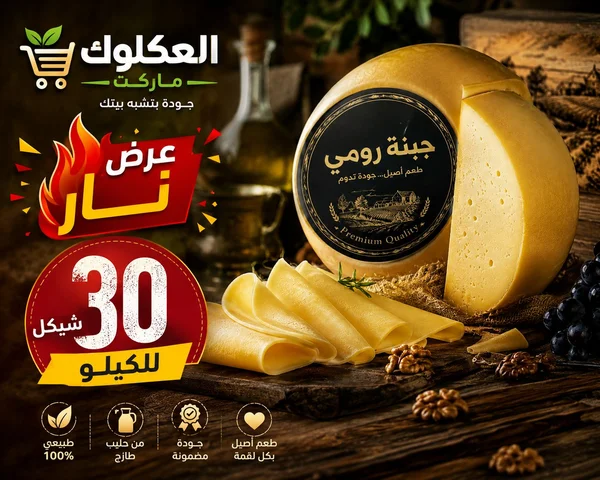 جبنة رومي - العكلوك ماركت - مواد غذائية وبقالة - سوق غزة