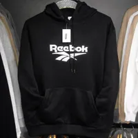 Reebok Black Hoodie with Classic Logo