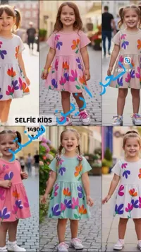 فستان صيفي بناتي بنقشة الزهور - سيلفي كيدز (Selfie Kids)