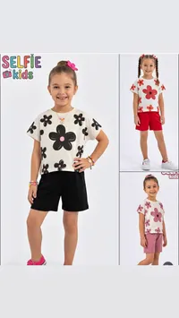طقم ملابس صيفي بناتي - سيلفي كيدز (Selfie Kids)