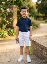 طقم ملابس أطفال بولو وشورت - فريد بيري (Fred Perry)