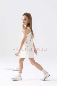 جمبسوت جينز أبيض للأطفال - فيتوريا روسا (Vittoria Rossa)