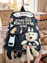 حقيبة ظهر مدرسية بتصميم دب لطيف (Fashion Bag)