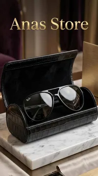نظارة شمسية Ray-Ban أفياتور مع حافظة جلد تمساح