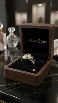 خاتم فضة مرصع بالأحجار - أنس ستور (Anas Store)