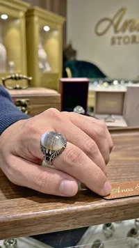خاتم رجالي بحجر العقيق - أنا س ستور (Anas Store)