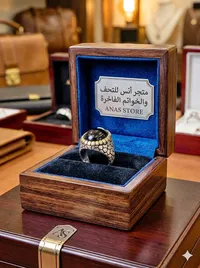 خاتم رجالي بحجر أسود - أنس ستور (Anas Store)