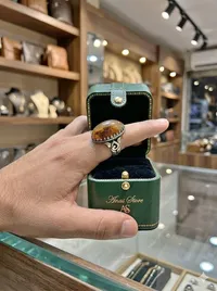 خاتم رجالي بحجر كهرمان - أنس ستور (Anas Store)
