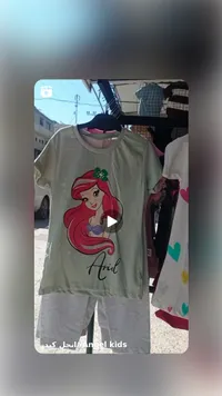طقم ملابس صيفي للبنات بطبعة آريل - انجل كيدز (Angel Kids)