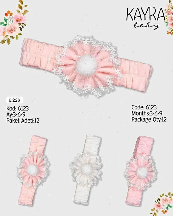 طوق شعر مزين بوردة للأطفال - كايرا بيبي (Kayra Baby) - ملابس أطفال - سوق غزة