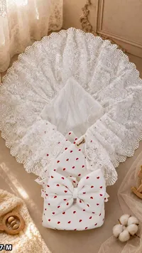 كيس نوم أطفال مزين بالقلوب (Baby Nest)