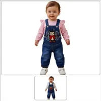 بدلة أطفال دنيم بتصميم نحلة (Baby Denim Bee Overalls)