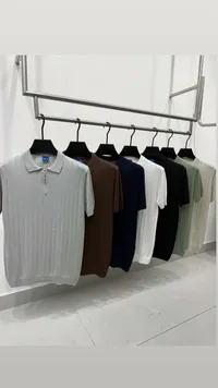 قميص بولو رجالي بنصف سحاب