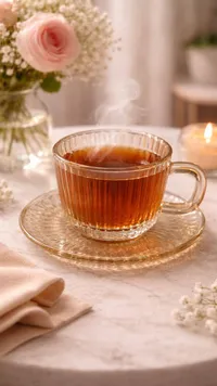 كاسة شاي زجاجية مع صحن