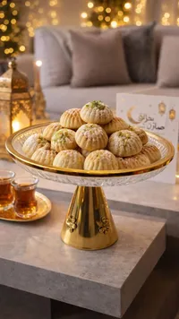 صحن ضيافة كريستال ذهبي - مارولي