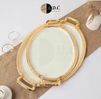 طبق تقديم دائري مع مقابض ذهبية - A.D.C