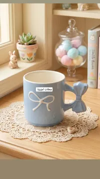 كوب سيراميك بتصميم الفيونكة - محلات عزيزة