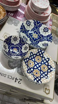 طقم سفرة بورسلين 24 قطعة - كيو صنز (Q.Sons)