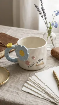 مج سيراميك بتصميم الزهرة - محلات عزيزة