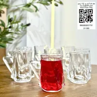 طقم كاسات شاي زجاجية - كلير (Clear)