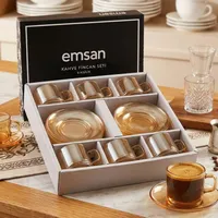 طقم فناجين قهوة زجاجية 6 أشخاص - إمسان (Emsan)