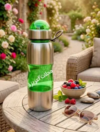 مطرة مياه رياضية بتصميم معدني وأخضر