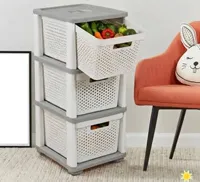 وحدة تخزين بلاستيكية بثلاثة أدراج
