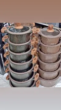 طقم طناجر جرانيت بتصميم عصري