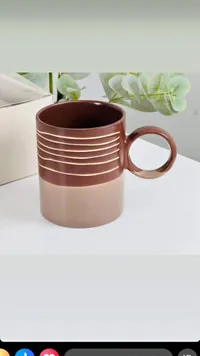 كوب سيراميك بتصميم خطوط عصرية