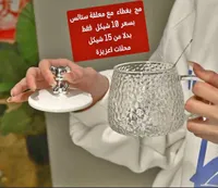 مج زجاجي بتصميم مطرقة مع غطاء وملعقة - سوق غزة