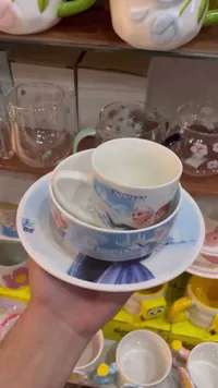 طقم فطور فروزن - كوب وصحن (Frozen)