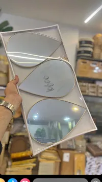 طقم مرايا حائط بتصميم قطرة الماء - 3 قطع - سوق غزة