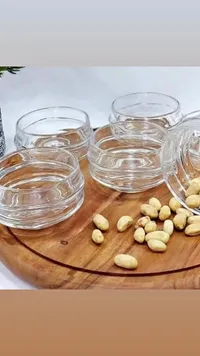 طقم زبديات زجاجية للتقديم