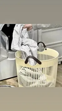 سلة غسيل بلاستيكية بفتحات تهوية